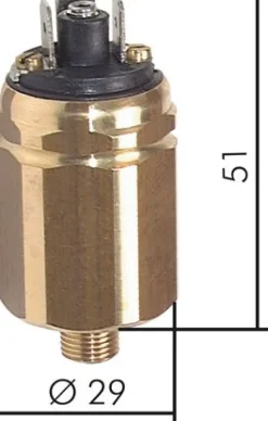 Vakuumschalter, Messing -0,98 bis -0,2 bar (Wechsler), G 1/8