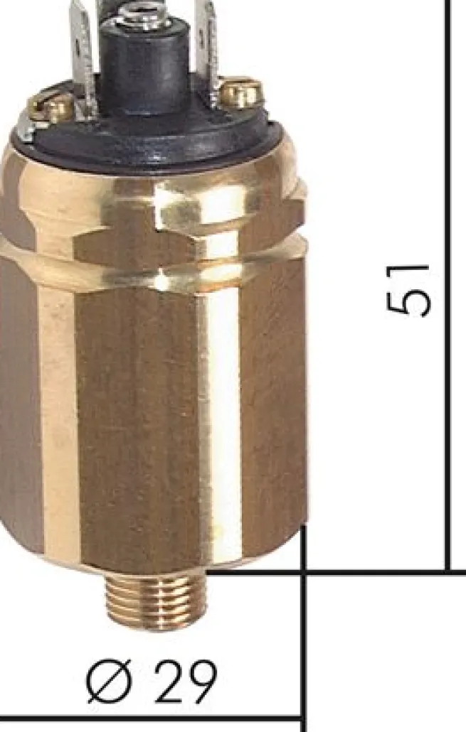 Vakuumschalter, Messing -0,98 bis -0,2 bar (Wechsler), G 1/8"