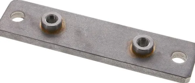 verlängerte Anschweißplatte mit Befestigungsbohrungen, Stahl blank, Baugröße 4,, verlängerte Anschweißplatte, schwer