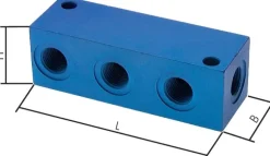 Verteilerleiste 4x G 1/8", Aluminium