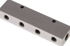 Verteilerleiste 2 x G 1/4"-4 x G 1/8", Aluminium eloxiert