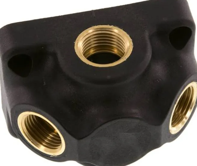 Wanddose (Luftweiche) G 1/2"-2 x G 1/2", Durchgangsverteilerdose