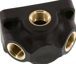 Wanddose (Luftweiche) G 1/2"-2 x G 1/2", Endverteilerdose ohne Durchgangsgewinde