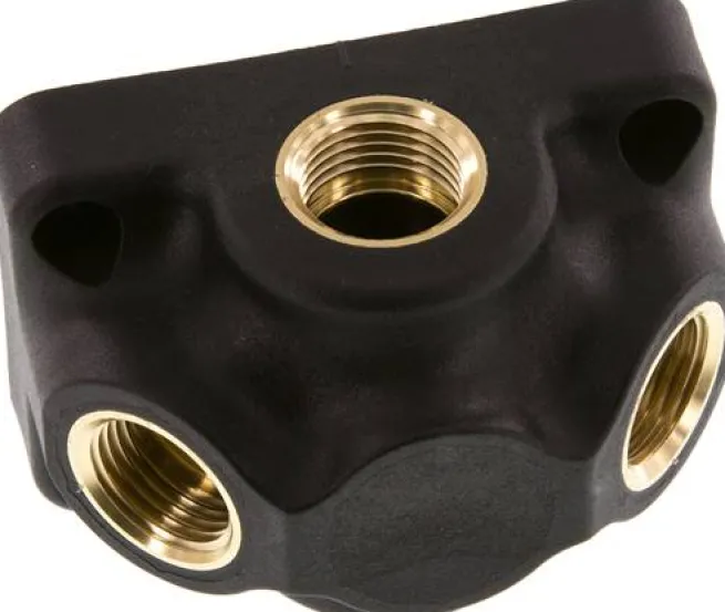 Wanddose (Luftweiche) G 1/2"-2 x G 1/2", Endverteilerdose ohne Durchgangsgewinde