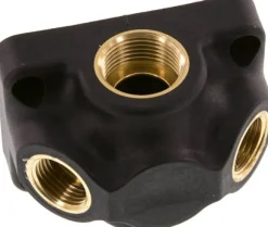 Wanddose (Luftweiche) G 3/4"-2 x G 1/2", Endverteilerdose ohne Durchgangsgewinde
