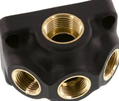 Wanddose (Luftweiche) G 3/4"-3 x G 1/2", Endverteilerdose ohne Durchgangsgewinde