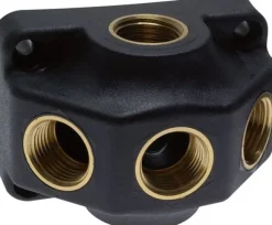 Wanddose (Luftweiche) G 1/2"-3 x G 1/2", Endverteilerdose ohne Durchgangsgewinde