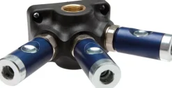 Wanddose mit G 1/2" (IG) und 3 Sicherheits-DruckknopfSchnellkupplungen NW7,2
