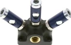 Wanddose mit G 1/2" (IG) und 3 Sicherheits-DruckknopfSchnellkupplungen NW7,2