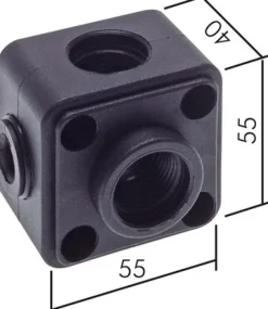 Wanddose (Verteiler) 2 x G 1/2"(+3 x G 1/2"), Kunststoff