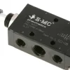 5/2-Wege Axial-Handhebelventil, Raste, G 1/4" (Abluft G 1/8")