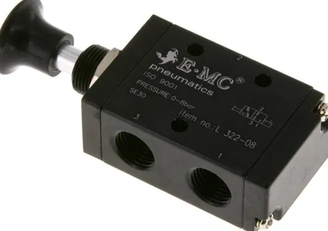 3/2-Wege Axial-Handhebelventil, Raste, G 1/4"