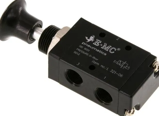 3/2-Wege Axial-Handhebelventil, Raste, G 1/8"