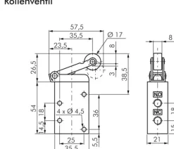 3/2-Wege Endschalter G 1/8", Kunststoffrolle