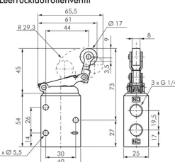3/2-Wege Endschalter G 1/4", Leerrücklaufrolle