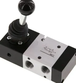 3/2-Wege Handhebelventil, Federrückstellung, G 1/4", -0,95 bis 10 bar