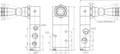 5/3-Wege Handhebelventil, G 1/2", Mittelstellung entlüftet, Raste
