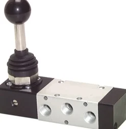 5/3-Wege Handhebelventil, G 1/4", Mittelstellung geschlossen, Federrückstellung, XMV 2310
