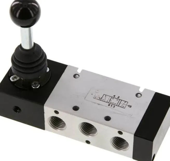 5/3-Wege Handhebelventil, G 1/4", Mittelstellung geschlossen, Raste, XMV 2320
