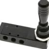 5/3-Wege Handhebelventil, G 1/8", Mittelstellung geschlossen, Federrückstellung