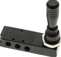5/3-Wege Handhebelventil, G 1/8", Mittelstellung geschlossen, Federrückstellung