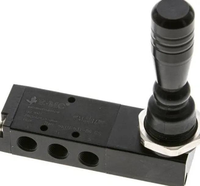 5/3-Wege Handhebelventil, G 1/8", Mittelstellung geschlossen, Federrückstellung