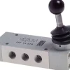 5/2-Wege Handhebelventil, Raste, G 1/8", Handhebel: Edelstahl