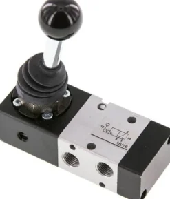 3/2-Wege Handhebelventil, Raste, G 1/8", -0,95 bis 10 bar