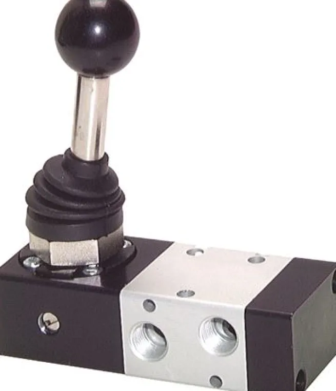 3/2-Wege Handhebelventil, Raste, G 1/8", -0,95 bis 10 bar