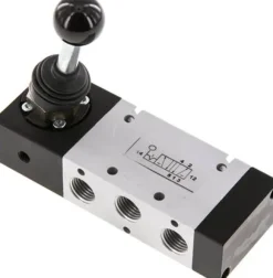 5/2-Wege Handhebelventil, Raste, G 1/4", -0,95 bis 10 bar