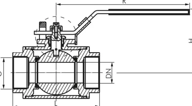 3-Wege Kugelhahn, Edelstahl, L-Bohrung, G 1-1/2", 0 bis 63bar