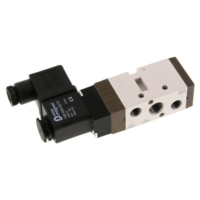 5/2-Wege Magnetventil, G 1/4" (Abluft G 1/8"), Federrückstellung, 230 V AC