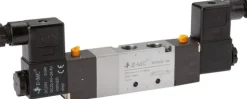 5/3-Wege Magnetventil, G 1/4" (Abluft G 1/8"), Mittelstellung geschlossen, 24 V=, Ecoline
