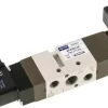 5/3-Wege Magnetventil, G 1/4" (Abluft G 1/8"), Mittelstellung geschlossen, 24 V=