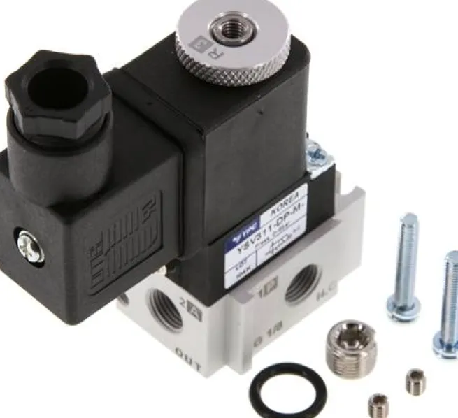3/2-Wege Magnetventil, G 1/8" (Abluft M5), Federrückstellung (NC), 24 V=