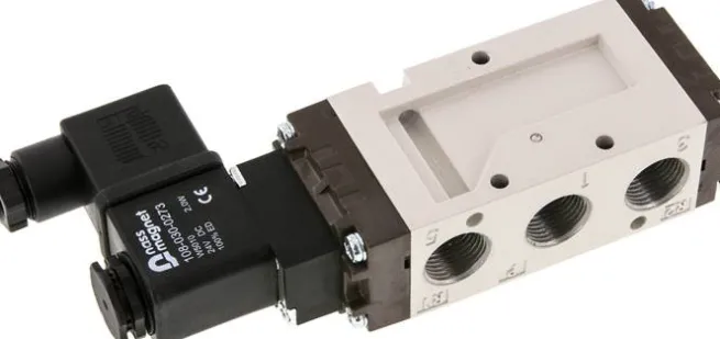 5/2-Wege Magnetventil, G 3/8", Federrückstellung, 24 V=