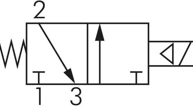 3/2-Wege Magnetventil, G 1/8", Federrückstellung (NC), 24 V=, NW6