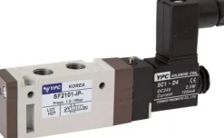 5/2-Wege Magnetventil, G 1/8", Federrückstellung, 115 V AC, Norm-Stecker Grösse 0
