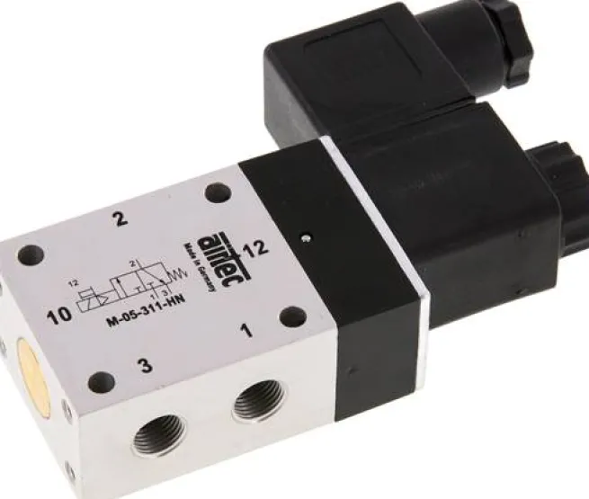 3/2-Wege Magnetventil, G 1/8", Federrückstellung (NO), 12 V=, NW6