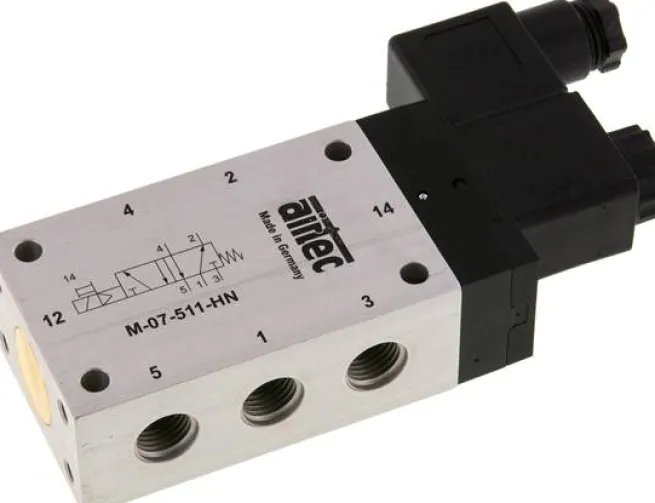 5/2-Wege Magnetventil, G 1/4", Feder, 24 V=