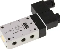 5/2-Wege Magnetventil, G 1/8", Feder, 230 V AC