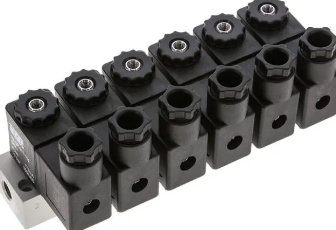 3/2-Wege Magnetventil, G 1/8", geschlossen (NC), 6-fach 24V=
