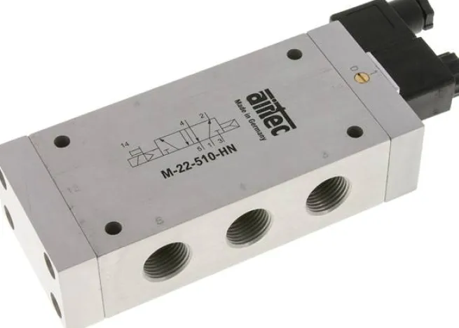 5/2-Wege Magnetventil, G 1/2", Luftfeder, 24 V=