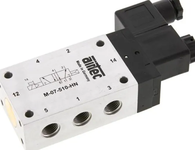 5/2-Wege Magnetventil, G 1/4", Luftfeder, 24 V=