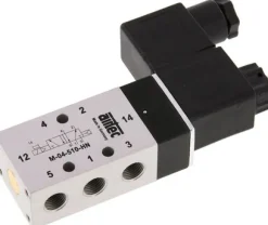 5/2-Wege Magnetventil, G 1/8", Luftfeder, 115 V AC, NW 4