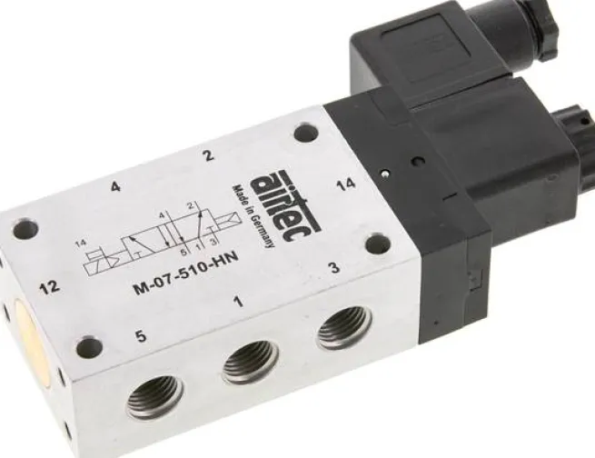 5/2-Wege Magnetventil, G 1/4", Luftfeder, 230 V AC
