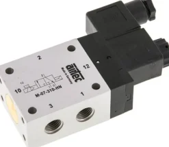 3/2-Wege Magnetventil, G 1/4", Luftfederrückstellung (NO), 230 V AC