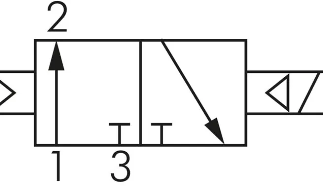 3/2-Wege Magnetventil, G 1/4", Luftfederrückstellung (NO), 230 V AC