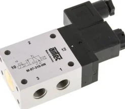 3/2-Wege Magnetventil, G 1/4", Luftfederrückstellung (NC), 24 V AC