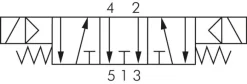 5/3-Wege Magnetventil, G 1/8", Mittelstellung entlüftet, 24 V=, NW 4